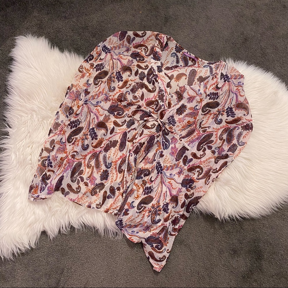 Paisley chiffon kaftan top